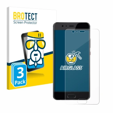 Face avant d’un emballage produit avec le logo de la marque BROTECT. À côté, l’appareil Huawei P10 Plus est représenté avec la