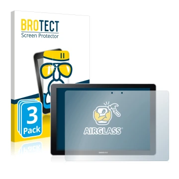 Face avant d’un emballage produit avec le logo de la marque BROTECT. À côté, l’appareil Samsung Galaxy Book 12 est représenté 