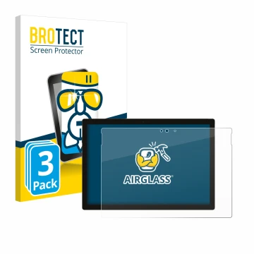 Face avant d’un emballage produit avec le logo de la marque BROTECT. À côté, l’appareil Microsoft Surface Pro 5 2017 est repré