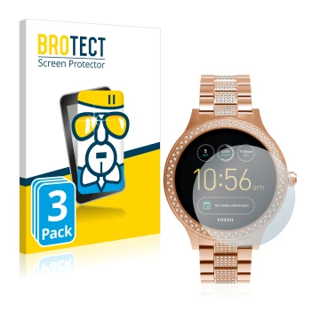 Face avant d’un emballage produit avec le logo de la marque BROTECT. À côté, l’appareil Fossil Q Venture est représenté avec l