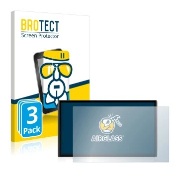 Face avant d’un emballage produit avec le logo de la marque BROTECT. À côté, l’appareil Garmin DriveSmart 61 LMT-S est représe