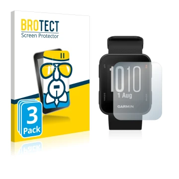 Face avant d’un emballage produit avec le logo de la marque BROTECT. À côté, l’appareil Garmin Approach S10 est représenté ave
