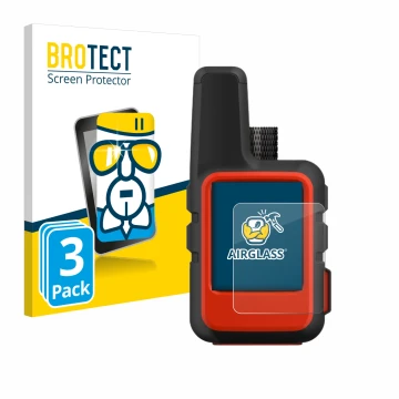 Face avant d’un emballage produit avec le logo de la marque BROTECT. À côté, l’appareil Garmin inReach Mini est représenté ave