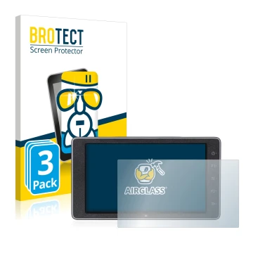 Face avant d’un emballage produit avec le logo de la marque BROTECT. À côté, l’appareil DJI Crystalsky (5.5