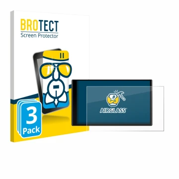 Face avant d’un emballage produit avec le logo de la marque BROTECT. À côté, l’appareil Garmin DriveTrack 71 est représenté av