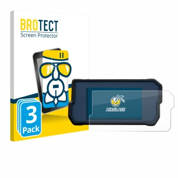 Face avant d’un emballage produit avec le logo de la marque BROTECT. À côté, l’appareil KTM 390 Duke 2017 est représenté avec 