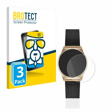 Face avant d’un emballage produit avec le logo de la marque BROTECT. À côté, l’appareil Xlyne X-Watch Joli XW Pro est représen