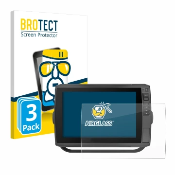 Face avant d’un emballage produit avec le logo de la marque BROTECT. À côté, l’appareil Garmin ECHOMAP Ultra 102sv est représe