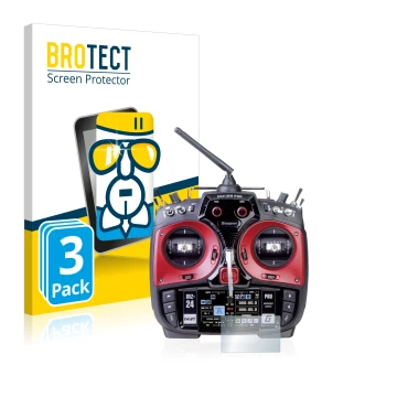 Face avant d’un emballage produit avec le logo de la marque BROTECT. À côté, l’appareil Graupner mz-24 Pro est représenté avec