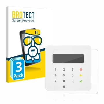 Face avant d’un emballage produit avec le logo de la marque BROTECT. À côté, l’appareil SumUp Air est représenté avec la prote