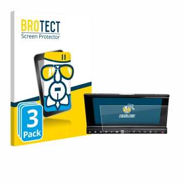 Face avant d’un emballage produit avec le logo de la marque BROTECT. À côté, l’appareil DS 7 Crossback Infotainmentsystem est 