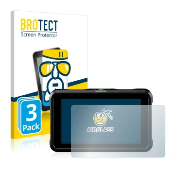 Face avant d’un emballage produit avec le logo de la marque BROTECT. À côté, l’appareil Atomos Shinobi SDI est représenté avec