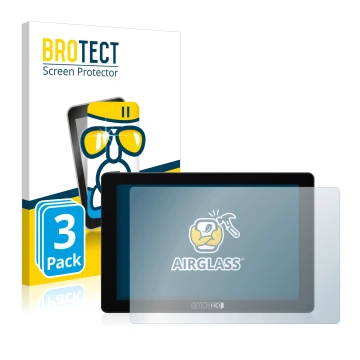 Face avant d’un emballage produit avec le logo de la marque BROTECT. À côté, l’appareil SmallHD 702 Touch est représenté avec 