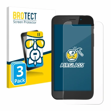 Face avant d’un emballage produit avec le logo de la marque BROTECT. À côté, l’appareil Shiftphones Shift5me est représenté av