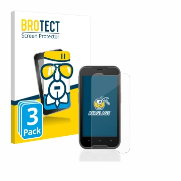 Face avant d’un emballage produit avec le logo de la marque BROTECT. À côté, l’appareil Datalogic Memor 10 est représenté avec