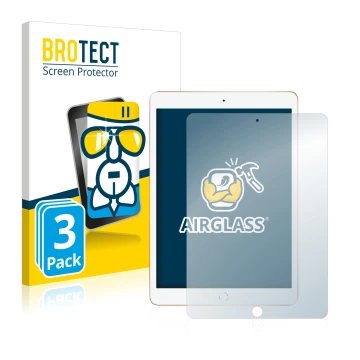 Face avant d’un emballage produit avec le logo de la marque BROTECT. À côté, l’appareil Apple iPad 10.2