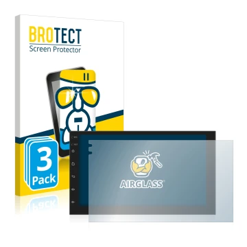 Face avant d’un emballage produit avec le logo de la marque BROTECT. À côté, l’appareil Phonocar MediaStation 2Din est représe