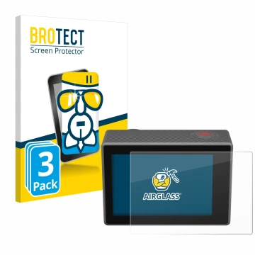 Face avant d’un emballage produit avec le logo de la marque BROTECT. À côté, l’appareil Akaso V50 Elite est représenté avec la