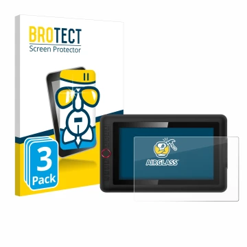 Face avant d’un emballage produit avec le logo de la marque BROTECT. À côté, l’appareil XP-Pen Artist 12 Pro est représenté av