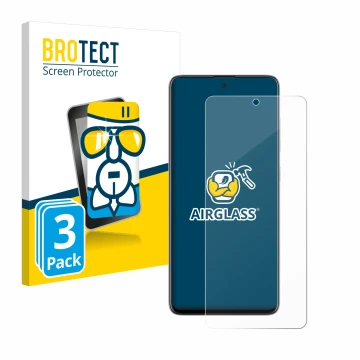 Face avant d’un emballage produit avec le logo de la marque BROTECT. À côté, l’appareil Samsung Galaxy A51 5G est représenté a