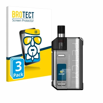 Face avant d’un emballage produit avec le logo de la marque BROTECT. À côté, l’appareil Smok Fetch 80W Pro est représenté avec