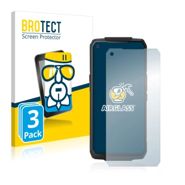 Face avant d’un emballage produit avec le logo de la marque BROTECT. À côté, l’appareil Oukitel WP7 est représenté avec la pro