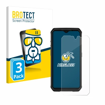 Face avant d’un emballage produit avec le logo de la marque BROTECT. À côté, l’appareil Ulefone Armor 9 est représenté avec la