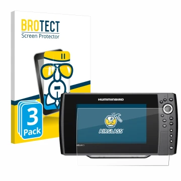 Face avant d’un emballage produit avec le logo de la marque BROTECT. À côté, l’appareil Humminbird Helix 9 G2N est représenté 