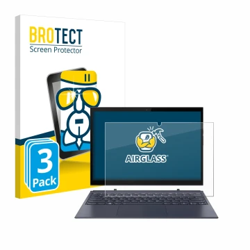 Face avant d’un emballage produit avec le logo de la marque BROTECT. À côté, l’appareil Lenovo Yoga Duet 7 est représenté avec