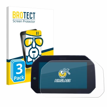 Face avant d’un emballage produit avec le logo de la marque BROTECT. À côté, l’appareil BMW S 1000 XR 2020 Connectivity TFT 6.