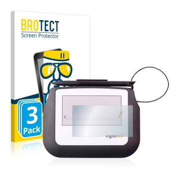 Face avant d’un emballage produit avec le logo de la marque BROTECT. À côté, l’appareil Signotec Signature Sigma Lite est repr