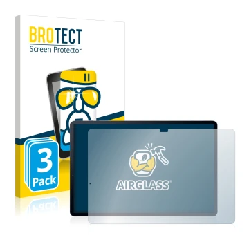 Face avant d’un emballage produit avec le logo de la marque BROTECT. À côté, l’appareil Samsung Galaxy Tab S7 Plus 5G 2020 est