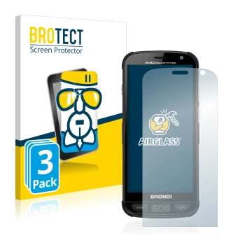 Face avant d’un emballage produit avec le logo de la marque BROTECT. À côté, l’appareil Brondi Amico est représenté avec la pr