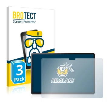 Face avant d’un emballage produit avec le logo de la marque BROTECT. À côté, l’appareil Lenovo Tab P11 Pro est représenté avec