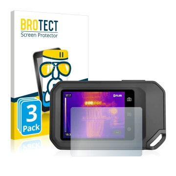 Face avant d’un emballage produit avec le logo de la marque BROTECT. À côté, l’appareil Flir C5 est représenté avec la protect