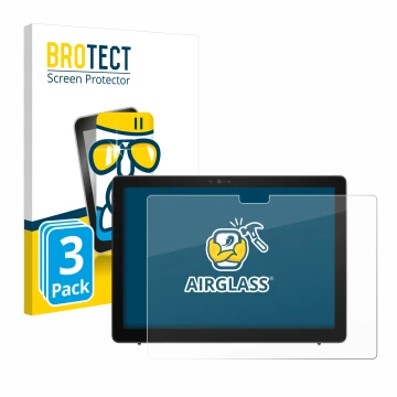 Face avant d’un emballage produit avec le logo de la marque BROTECT. À côté, l’appareil Dell Latitude 7210 2-in-1 est représen