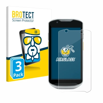 Face avant d’un emballage produit avec le logo de la marque BROTECT. À côté, l’appareil Zebra TC57x est représenté avec la pro