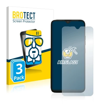 Face avant d’un emballage produit avec le logo de la marque BROTECT. À côté, l’appareil Gigaset GS4 est représenté avec la pro
