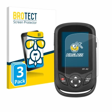 Face avant d’un emballage produit avec le logo de la marque BROTECT. À côté, l’appareil Hti HT A2 est représenté avec la prote