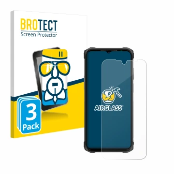 Face avant d’un emballage produit avec le logo de la marque BROTECT. À côté, l’appareil Ulefone Armor 12 est représenté avec l