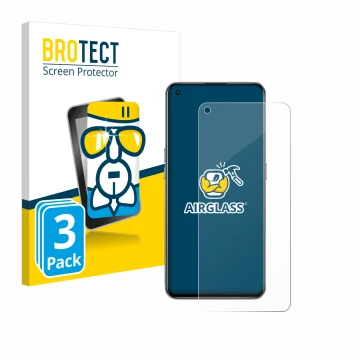 Face avant d’un emballage produit avec le logo de la marque BROTECT. À côté, l’appareil realme GT 5G est représenté avec la pr