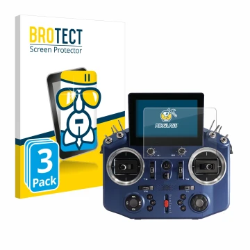 Face avant d’un emballage produit avec le logo de la marque BROTECT. À côté, l’appareil FrSky Horus X20 est représenté avec la
