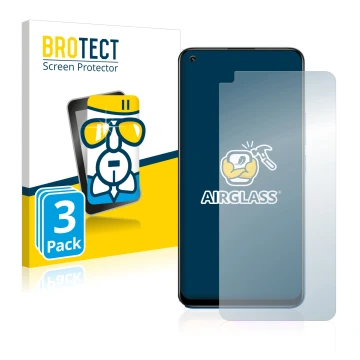 Face avant d’un emballage produit avec le logo de la marque BROTECT. À côté, l’appareil realme 8 Pro est représenté avec la pr
