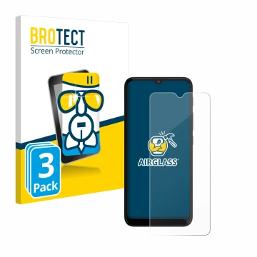 Face avant d’un emballage produit avec le logo de la marque BROTECT. À côté, l’appareil Motorola Moto G20 est représenté avec 
