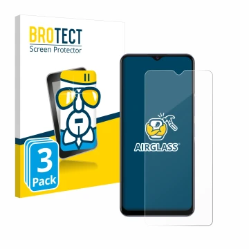 Face avant d’un emballage produit avec le logo de la marque BROTECT. À côté, l’appareil Vivo Y72 5G est représenté avec la pro