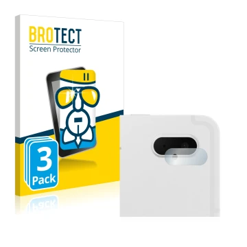 Face avant d’un emballage produit avec le logo de la marque BROTECT. À côté, l’appareil Samsung Galaxy Tab S7 FE (Caméra UNIQU