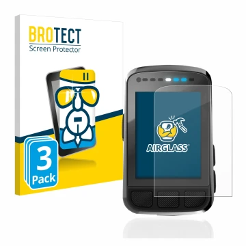 Face avant d’un emballage produit avec le logo de la marque BROTECT. À côté, l’appareil Wahoo Elemnt Bolt V2 GPS est représent