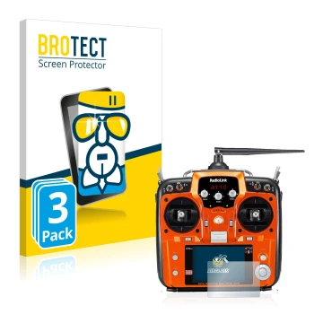 Face avant d’un emballage produit avec le logo de la marque BROTECT. À côté, l’appareil RadioLink AT10II est représenté avec l