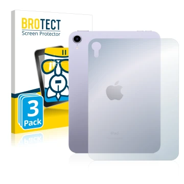 Face avant d’un emballage produit avec le logo de la marque BROTECT. À côté, l’appareil Apple iPad Mini 6 WiFi 2021 (6ème gén,