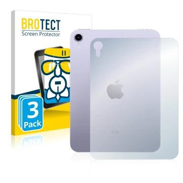 Face avant d’un emballage produit avec le logo de la marque BROTECT. À côté, l’appareil Apple iPad Mini 6 2021 (6ème Gen., Arr
